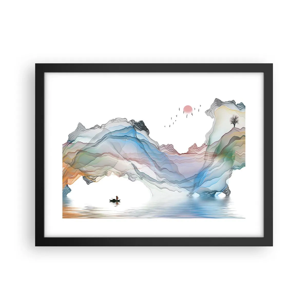Poster in einem schwarzem Rahmen - Zu den Kristallbergen - 40x30 cm