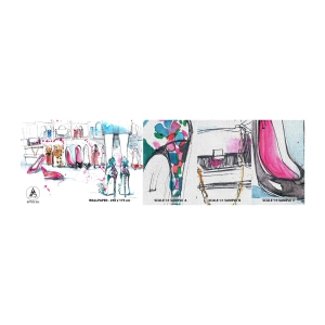 Fototapeten Muster Premium Canvas - Sesam, mach auf - Damengarderobe, Mode, Tasche - 100x30 cm