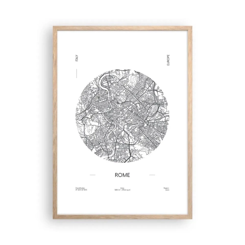 Poster in einem Rahmen aus heller Eiche - Anatomie von Rom - 50x70 cm