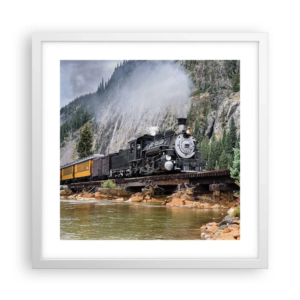 Poster in einem weißen Rahmen - Wo willst du hin? Wohin? - 40x40 cm