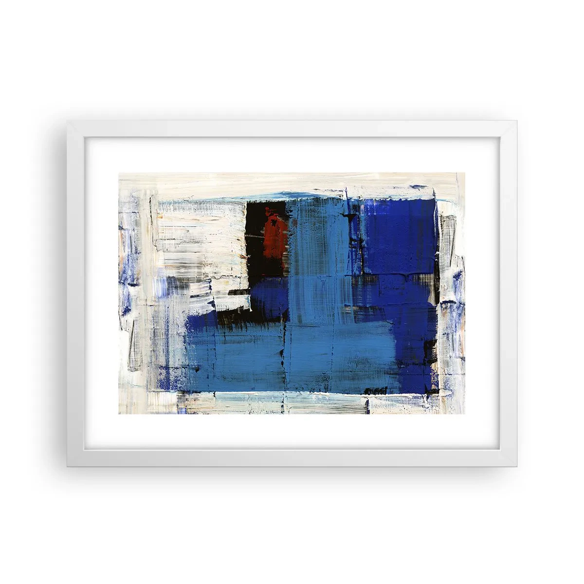 Poster in einem weißen Rahmen - Geheimnis ist blau - 40x30 cm