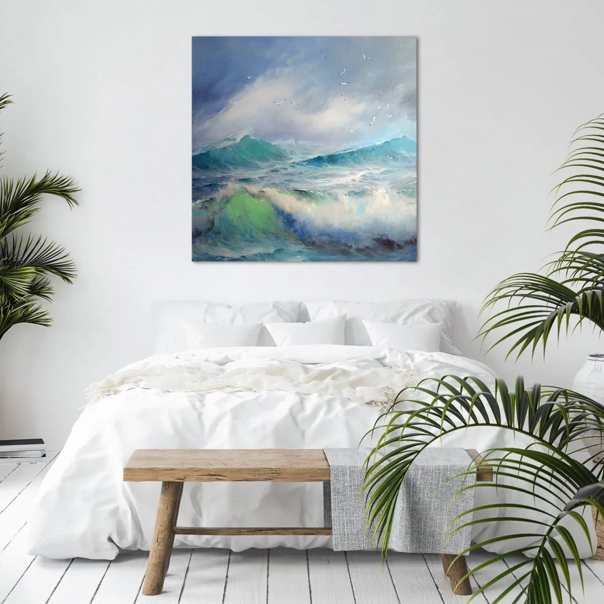 Bild auf Leinwand - Leinwandbild - Der wind heulte mit Triumph - 60x60 cm