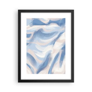 Poster in einem schwarzem Rahmen - Blaue Wellen - 30x40 cm