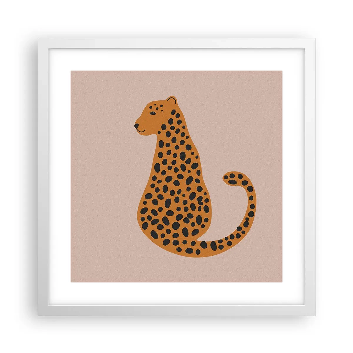 Poster in einem weißen Rahmen - Leopardenmuster ist ein modisches Muster - 40x40 cm