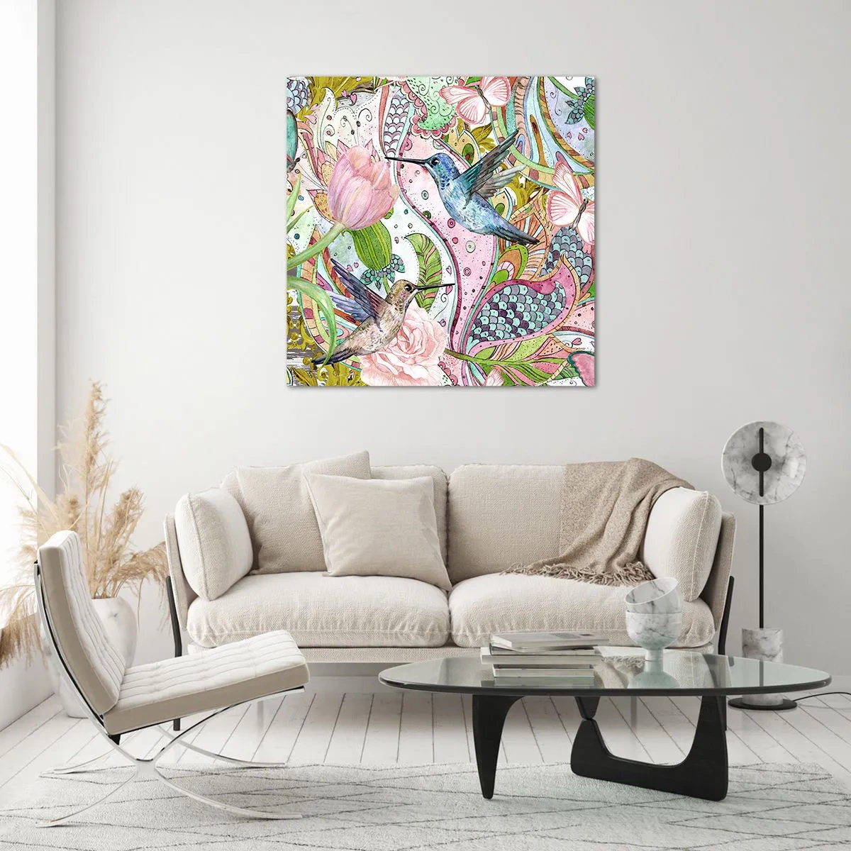 Glasbild - Bild auf glas - Verstrickt in Weinreben - 70x70 cm