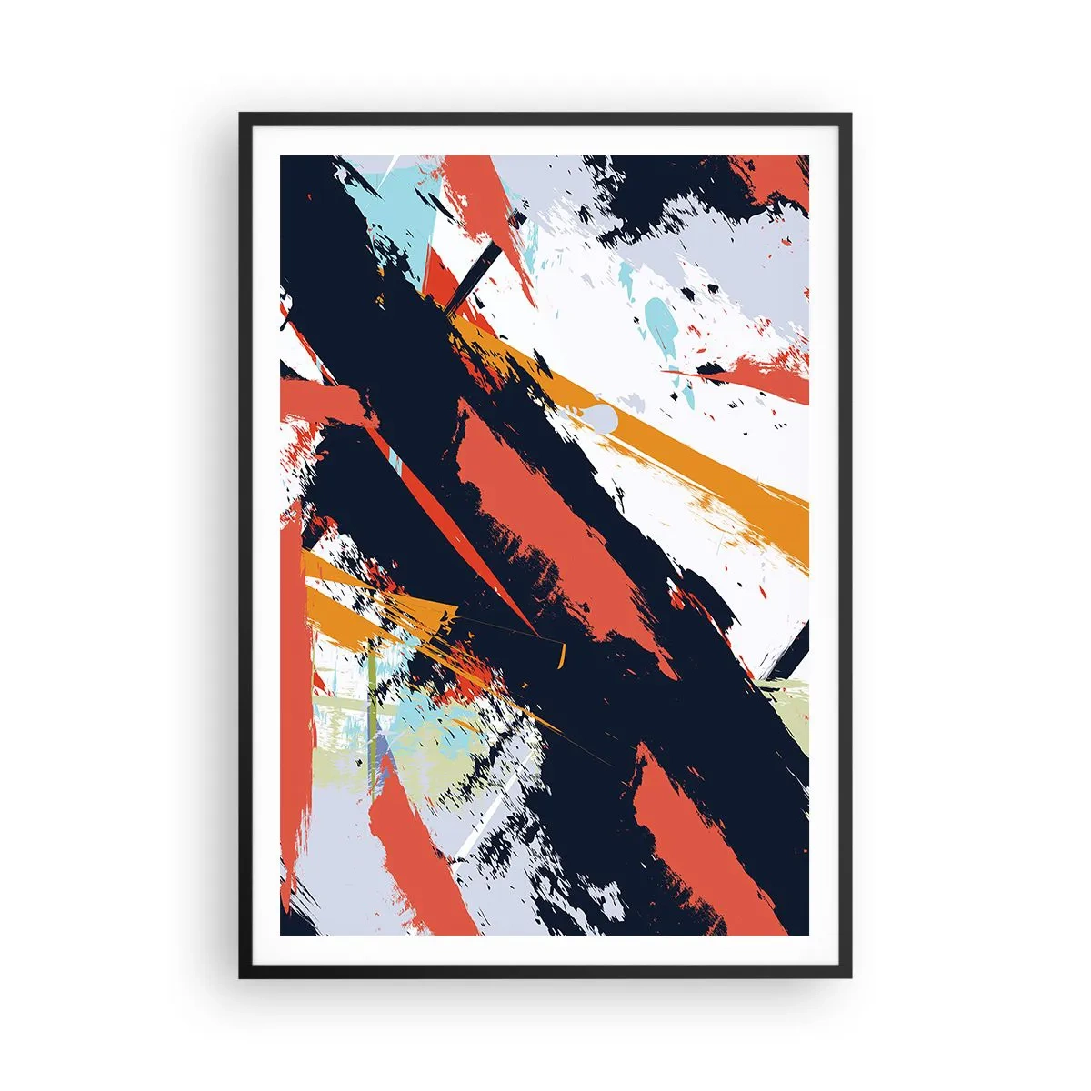 Poster in einem schwarzem Rahmen - Dynamische Komposition - 70x100 cm