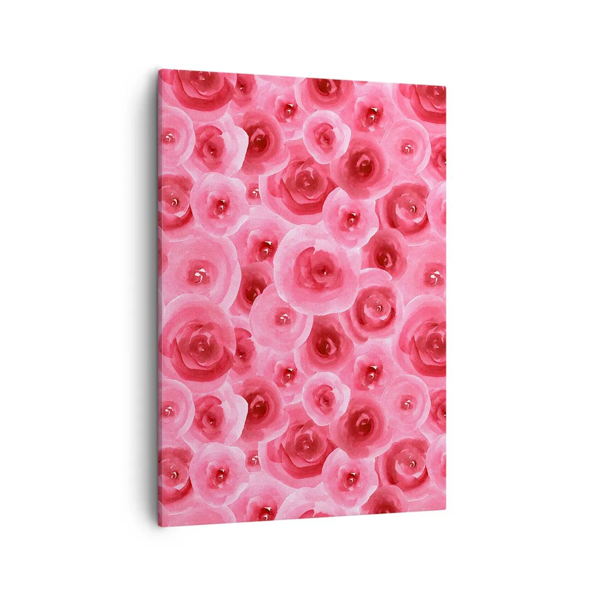 Bild auf Leinwand - Leinwandbild - Zarte Rosen in pastelligen Rosatönen - 50x70cm - Oben und unten Rosen - Moderne Wanddekoration für Wohnzimmer und Schlafzimmer ARTTOR