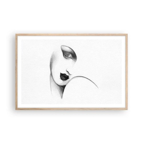 Poster in einem Rahmen aus heller Eiche - Im Stil von Łempicka - 91x61 cm