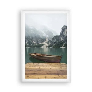 Poster in einem weißen Rahmen - Und die stolzen Felsen der Stirn - 61x91 cm