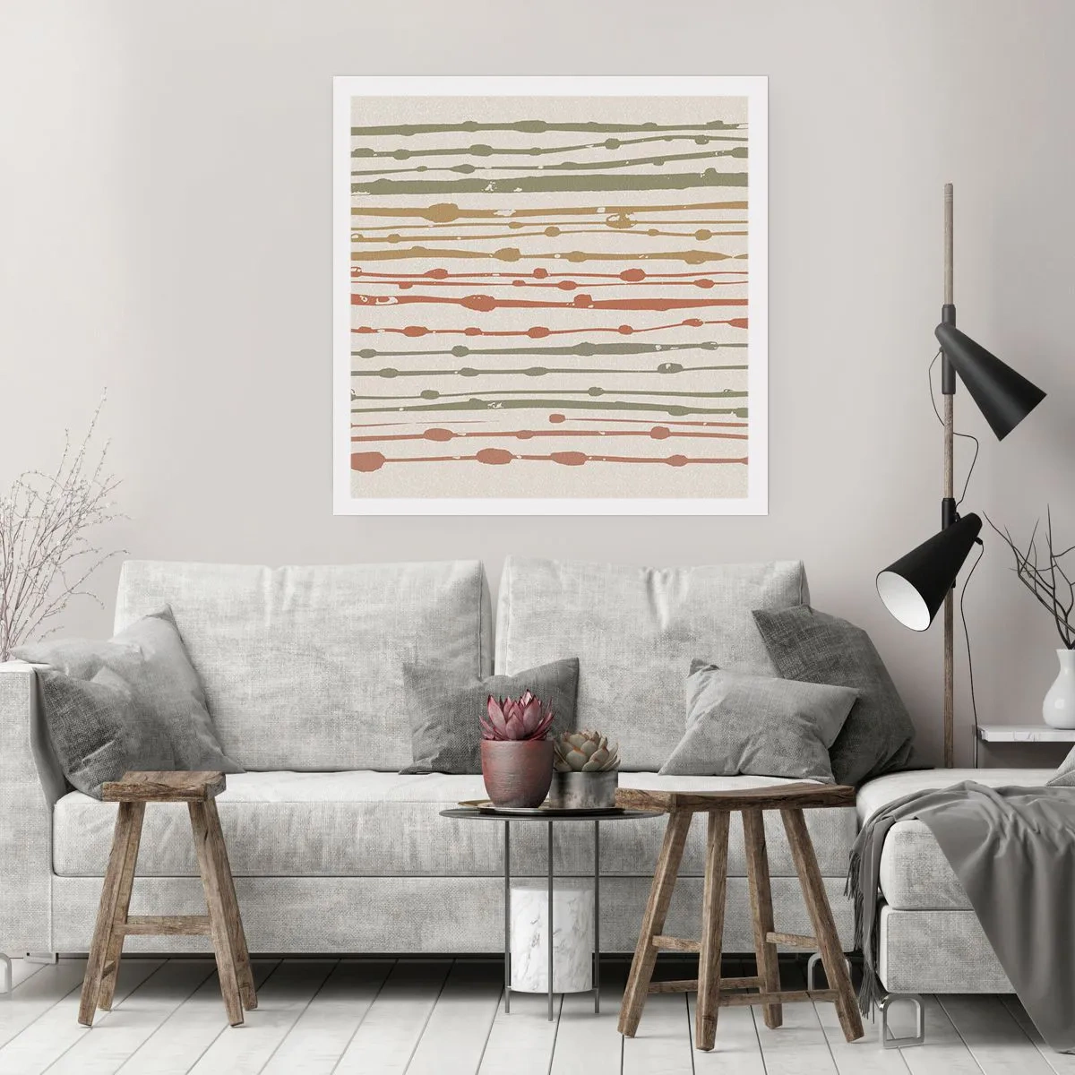 Poster - Musikalische Notation von Farben - 50x50 cm