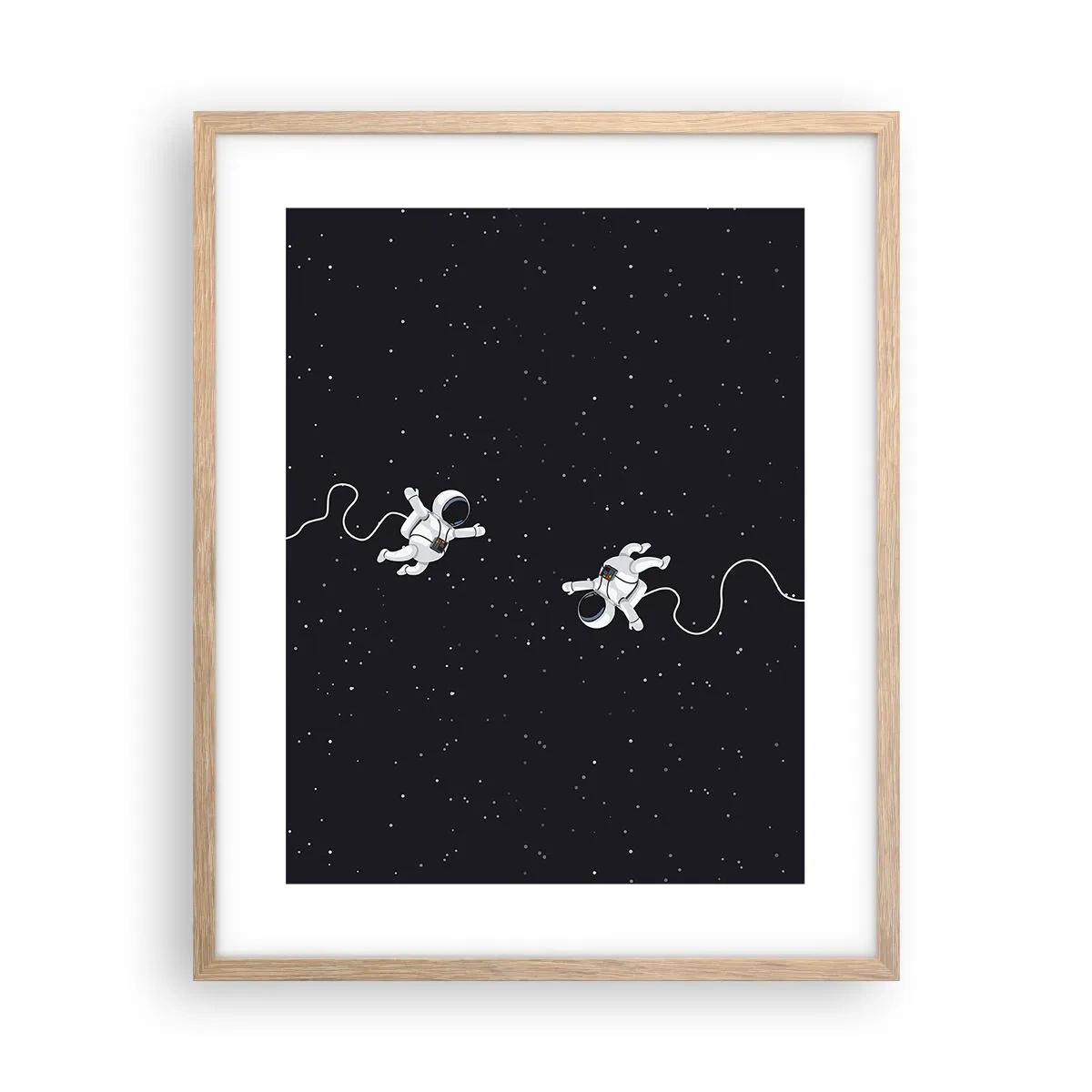 Poster in einem Rahmen aus heller Eiche - Kosmischer Tanz - 40x50 cm