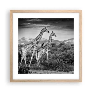 Poster in einem Rahmen aus heller Eiche - Hohe Sphären in Afrika - 40x40 cm
