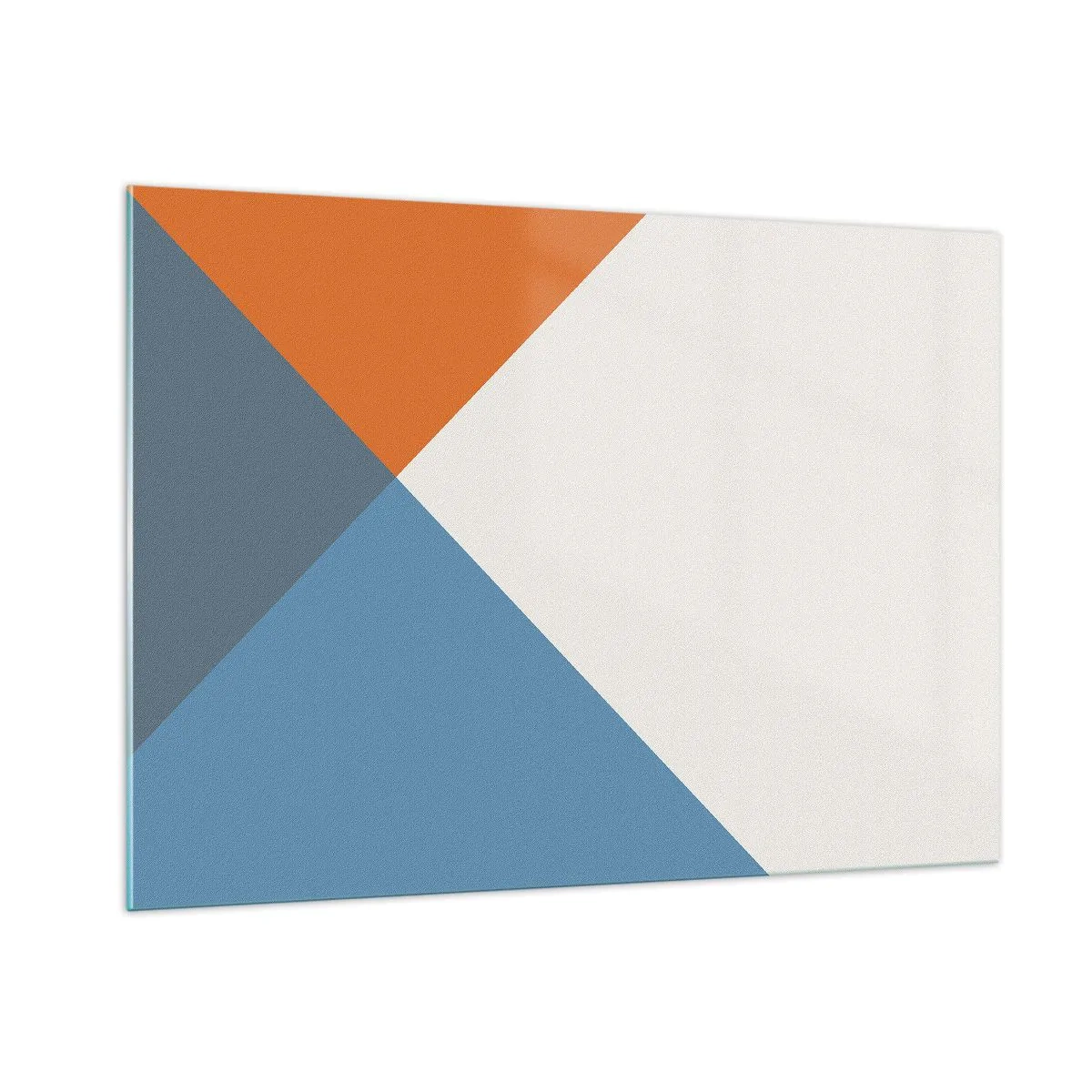 Glasbild - Bild auf glas - Geometrische Komposition mit bunten Dreiecken - 100x70cm - In einem Winkel… - Moderne Wanddekoration für Wohnzimmer und Schlafzimmer ARTTOR