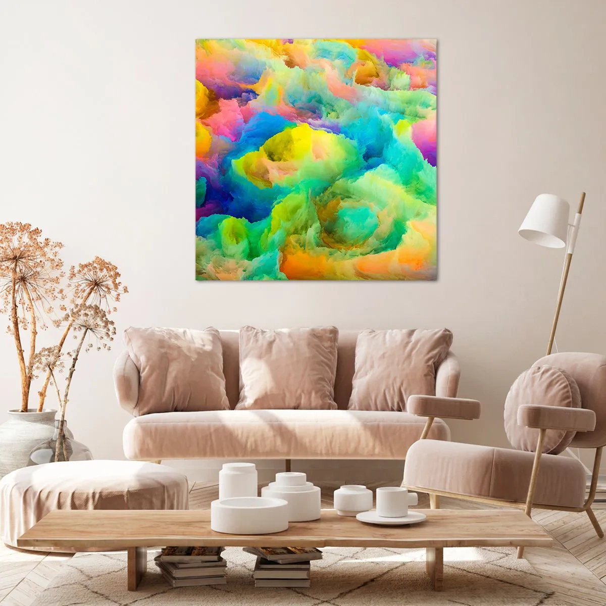 Bild auf Leinwand - Leinwandbild - Regenbogen unten - 60x60 cm