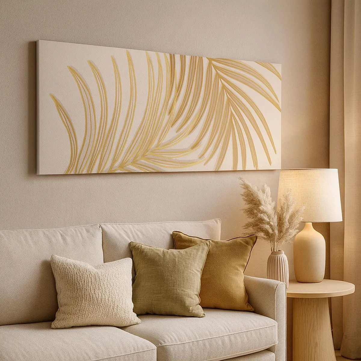 Bild auf Leinwand - Leinwandbild - Goldene Palme! - 100x40 cm