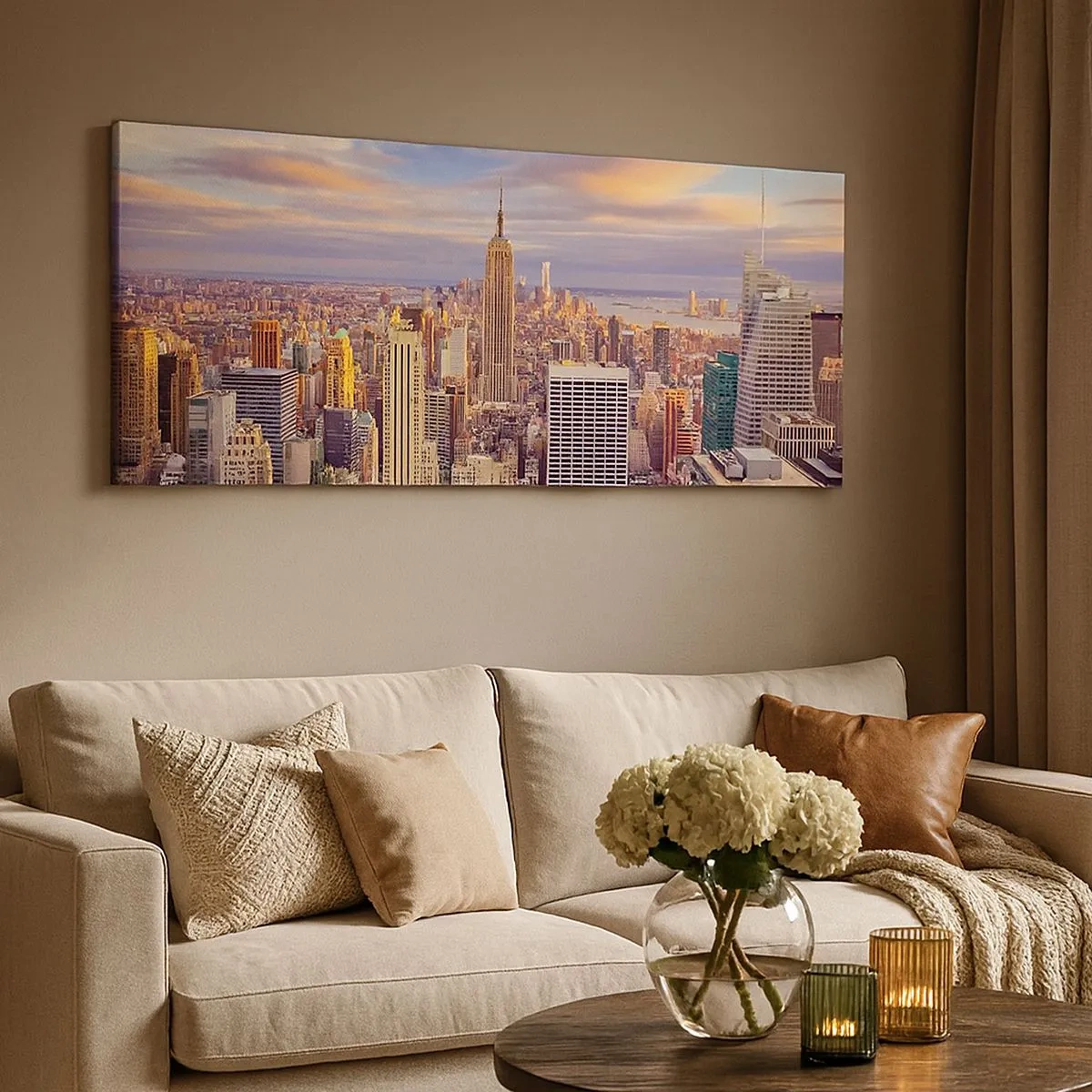 Bild auf Leinwand - Leinwandbild - Nur nach den Wolken greifen - 100x40 cm