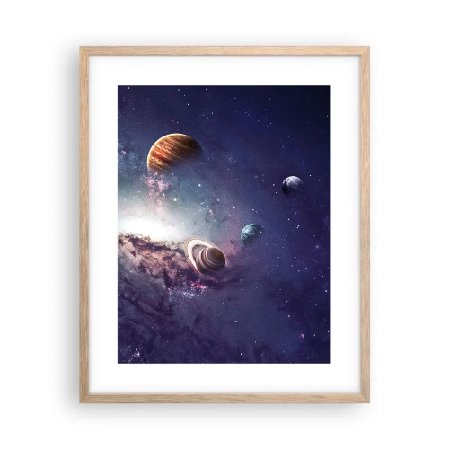 Poster in einem Rahmen aus heller Eiche - Solar-Tanz-System - 40x50 cm