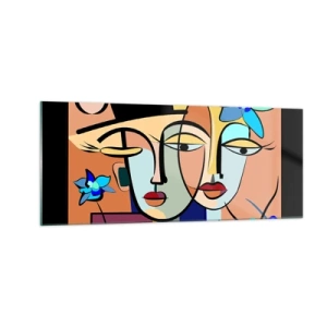 Glasbild - Bild auf glas - Picassos randez vous - 100x40 cm