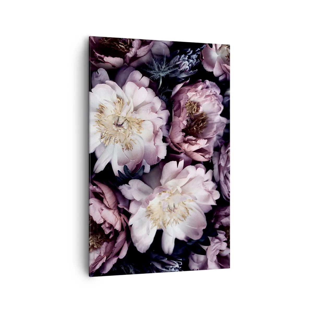 Bild auf Leinwand - Leinwandbild - Blumen in zarten Pastelltönen - 80x120cm - Blumenstrauß im alten Stil - Moderne Wanddekoration für Wohnzimmer und Schlafzimmer ARTTOR