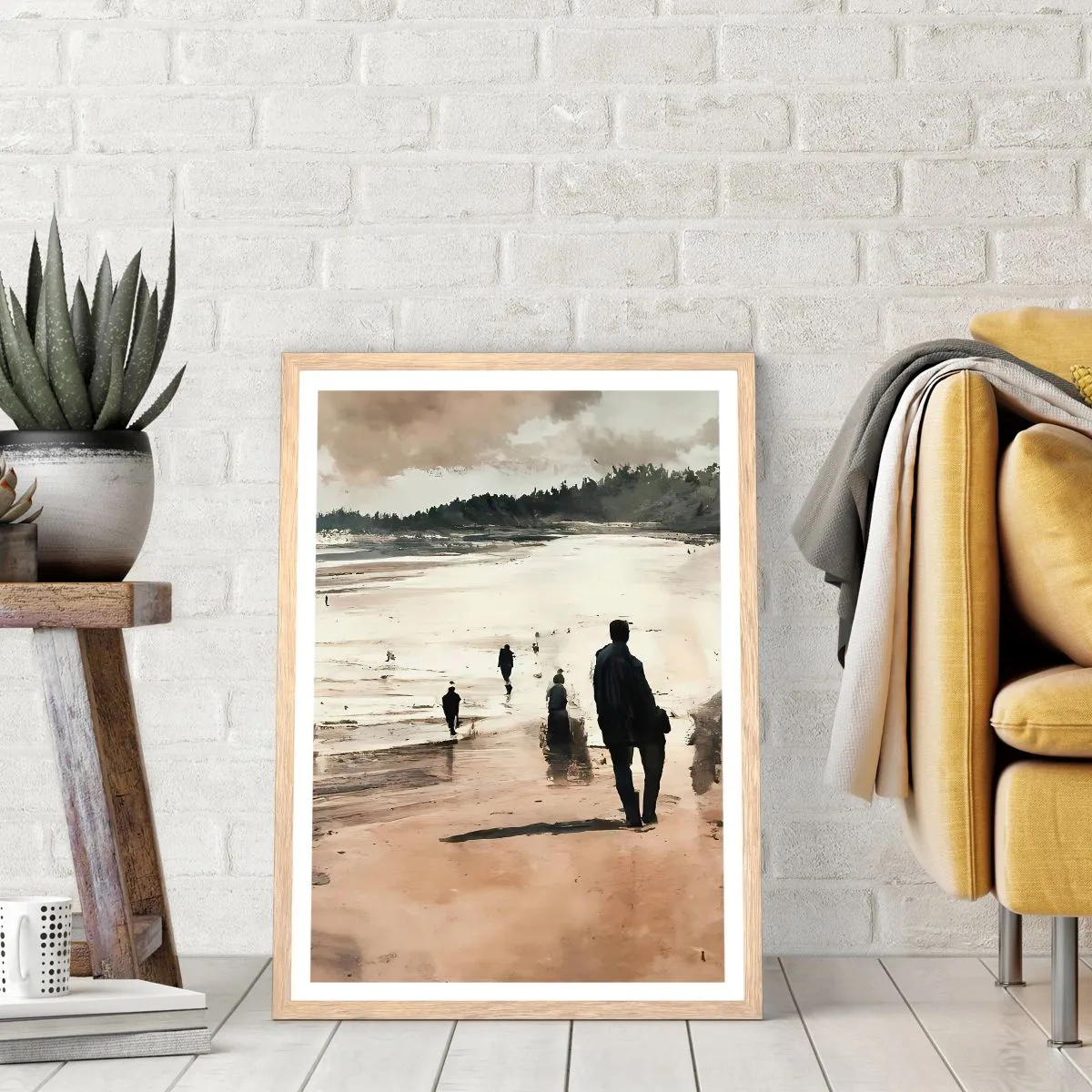 Poster in einem Rahmen aus heller Eiche - Einberufen - 70x100 cm