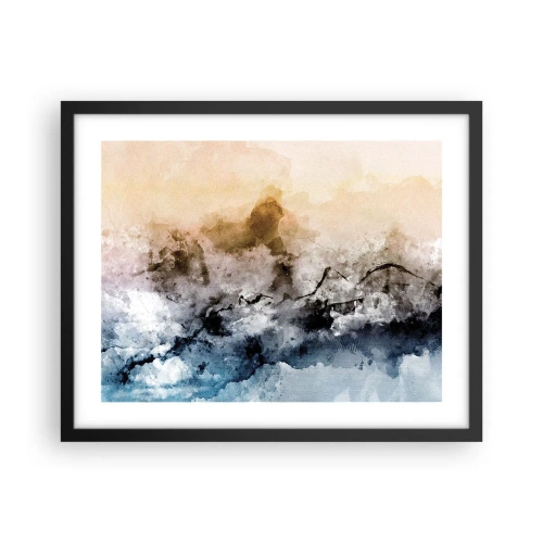 Poster in einem schwarzem Rahmen - In einer Nebelwolke ertrunken - 50x40 cm