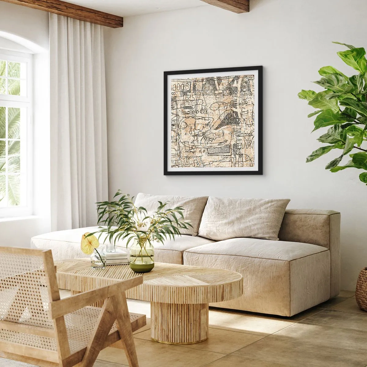 Poster in einem schwarzem Rahmen - Es wartet darauf, entschlüsselt zu werden - 50x50 cm