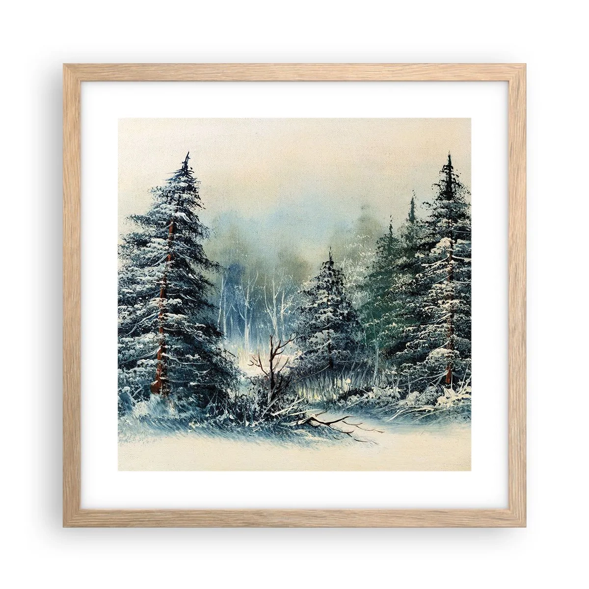 Poster in einem Rahmen aus heller Eiche - Bereit für Weihnachten - 40x40 cm
