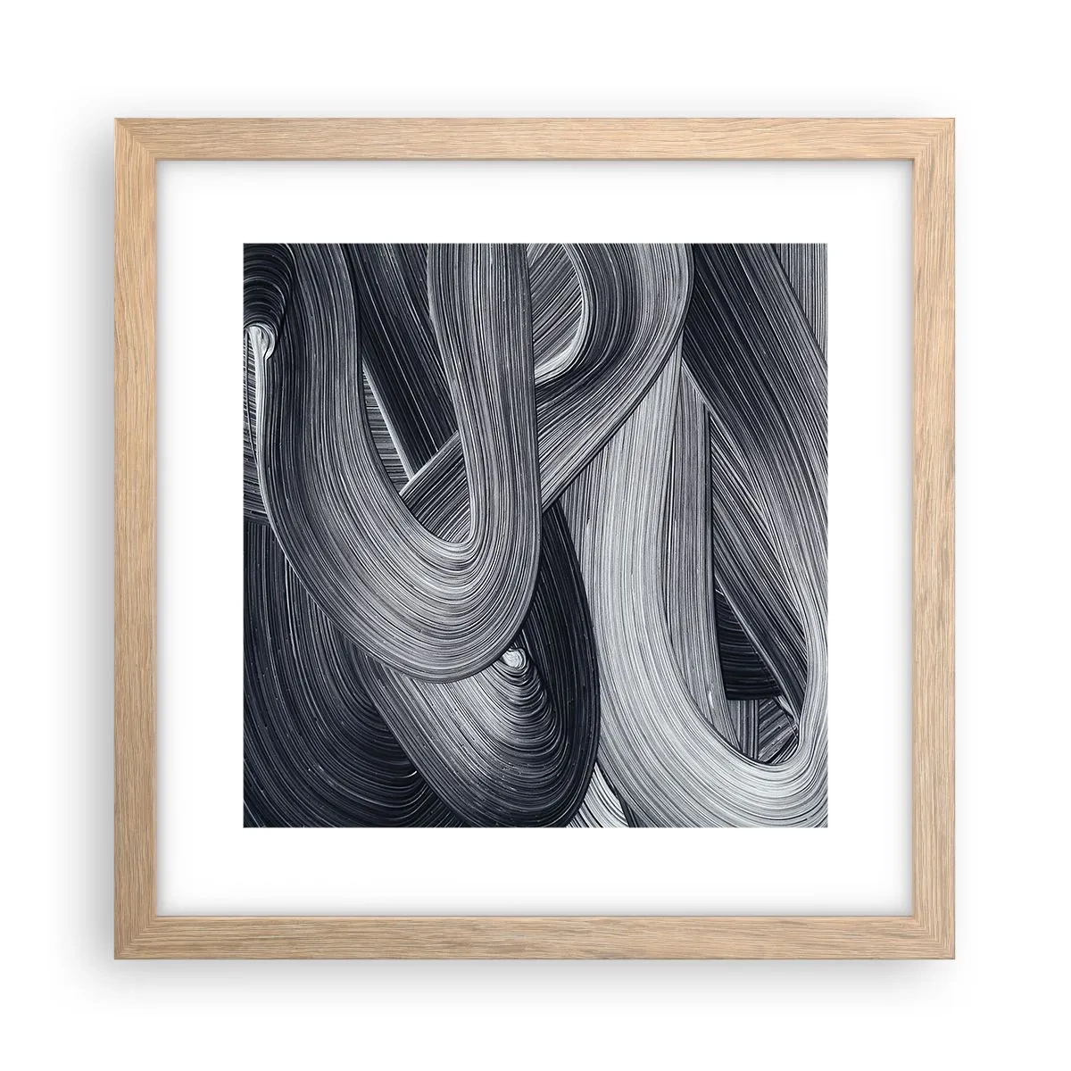 Poster in einem Rahmen aus heller Eiche - Die Fließfähigkeit der Realität - 30x30 cm