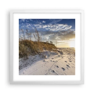 Poster in einem weißen Rahmen - Einladung zu einem Spaziergang - 40x40 cm