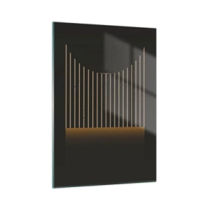 Glasbild - Bild auf glas - Eine minimalistische Komposition mit Linien im Dunkeln - 50x70cm - Die Dunkelheit erkunden - Moderne Wanddekoration für Wohnzimmer und Schlafzimmer ARTTOR