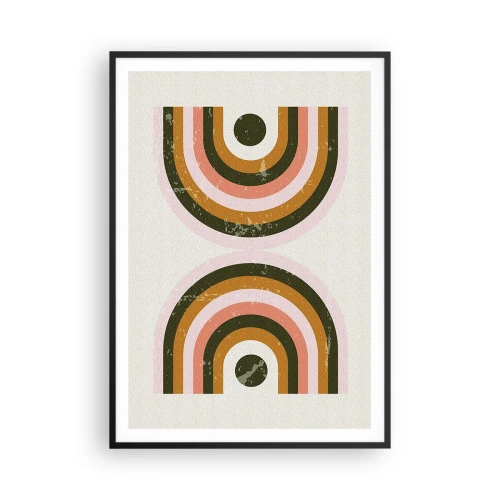 Poster in einem schwarzem Rahmen - Zwillingsabstraktion - 70x100 cm