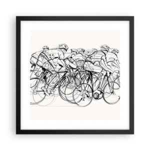 Poster in einem schwarzem Rahmen - Gemeinsam als Team - 40x40 cm