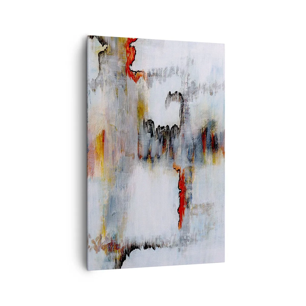 Bild auf Leinwand - Leinwandbild - Abstraktes Muster mit lebendigen Farben auf hellem Hintergrund - 80x120cm - Ein Stock auf dem Wasser - Moderne Wanddekoration für Wohnzimmer und Schlafzimmer ARTTOR