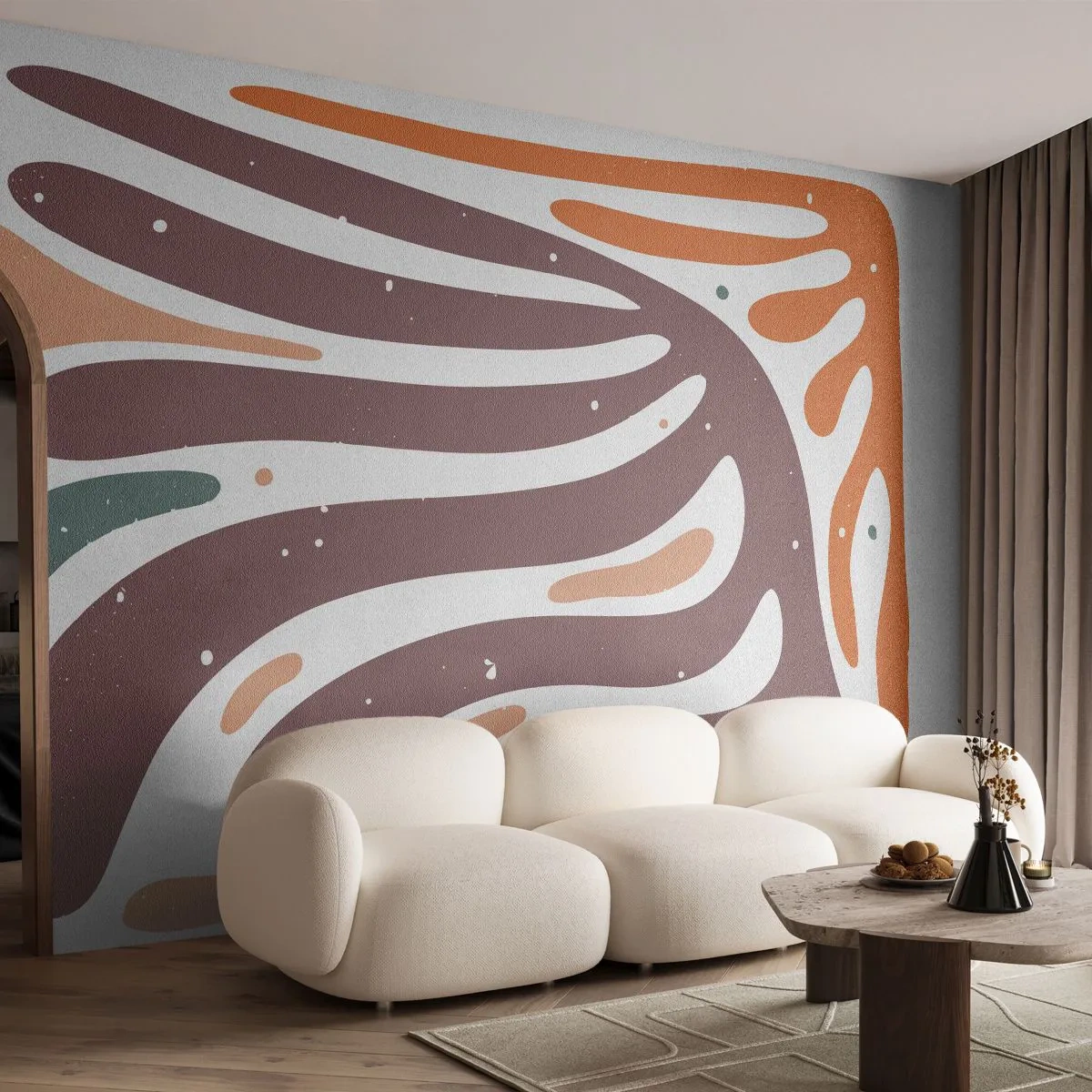 Fototapete Premium Sand - Strahlende organische Komposition - Boho, Minimalismus, Stück - 250x175 cm