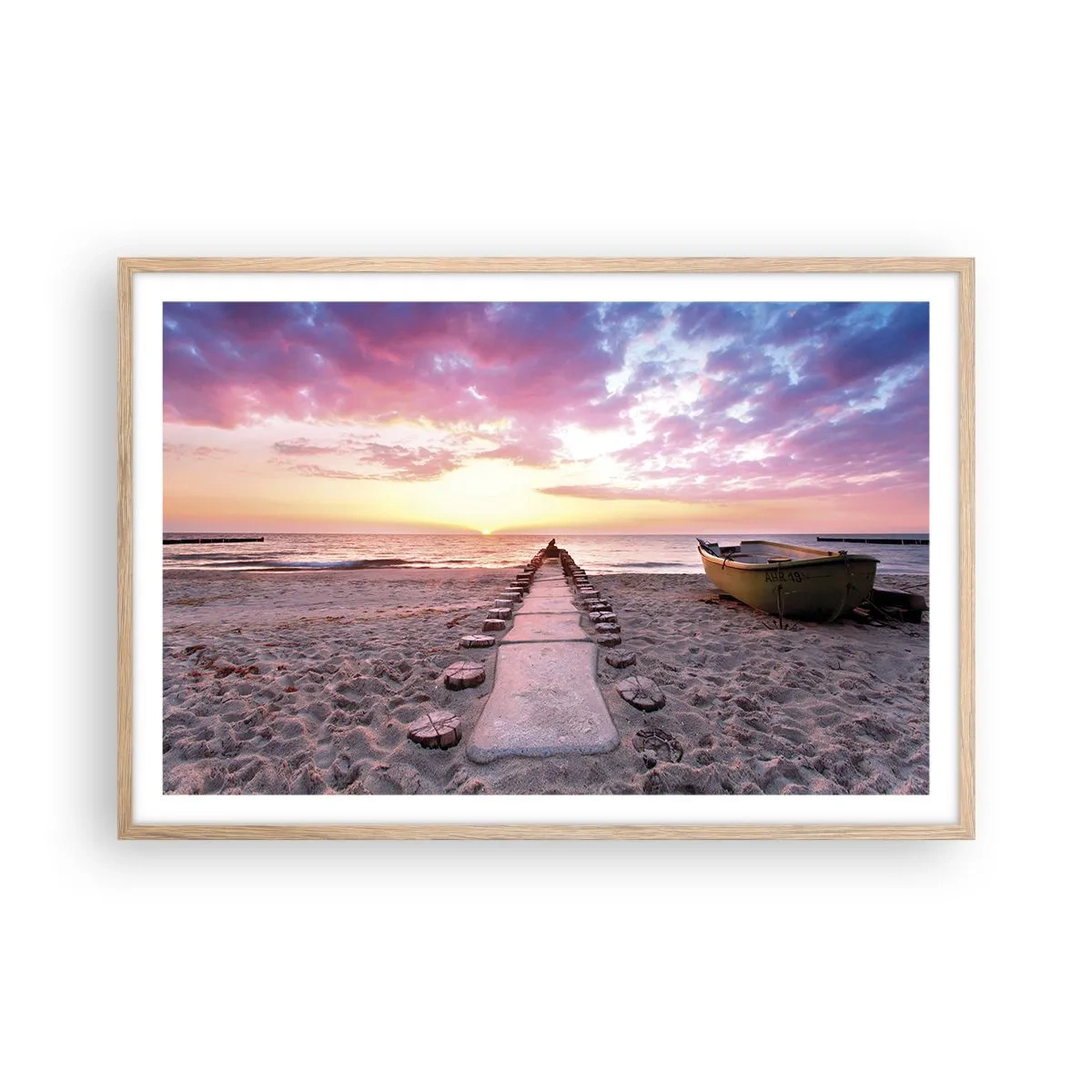 Poster in einem Rahmen aus heller Eiche - Ein Moment tiefer Erfahrung - 91x61 cm