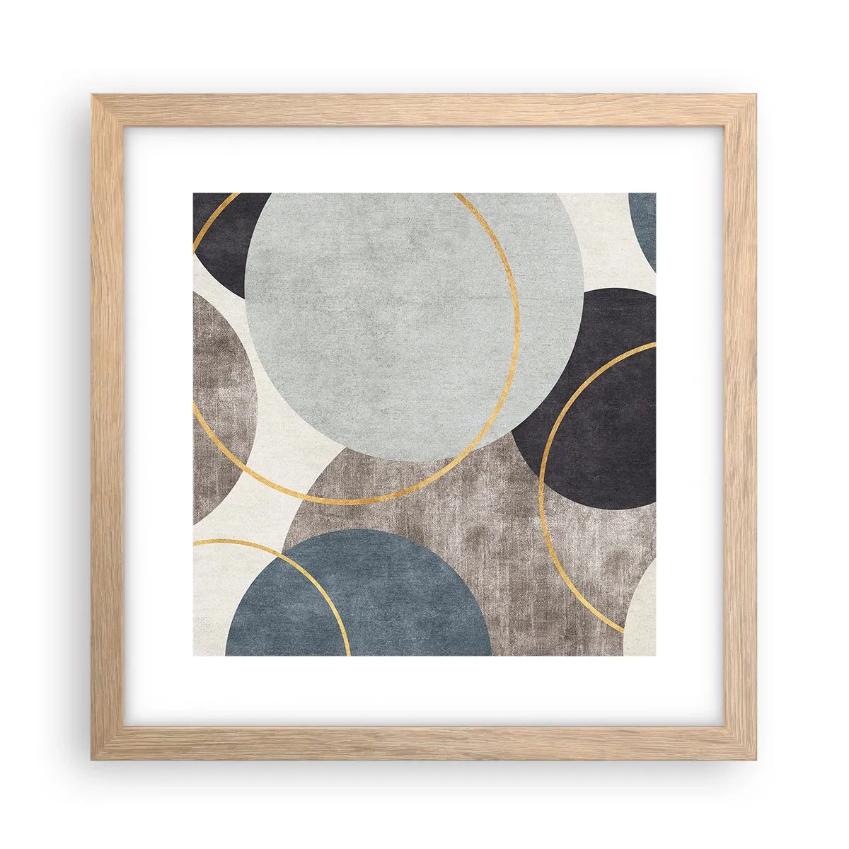 Poster in einem Rahmen aus heller Eiche - Rad für Rad - 30x30 cm