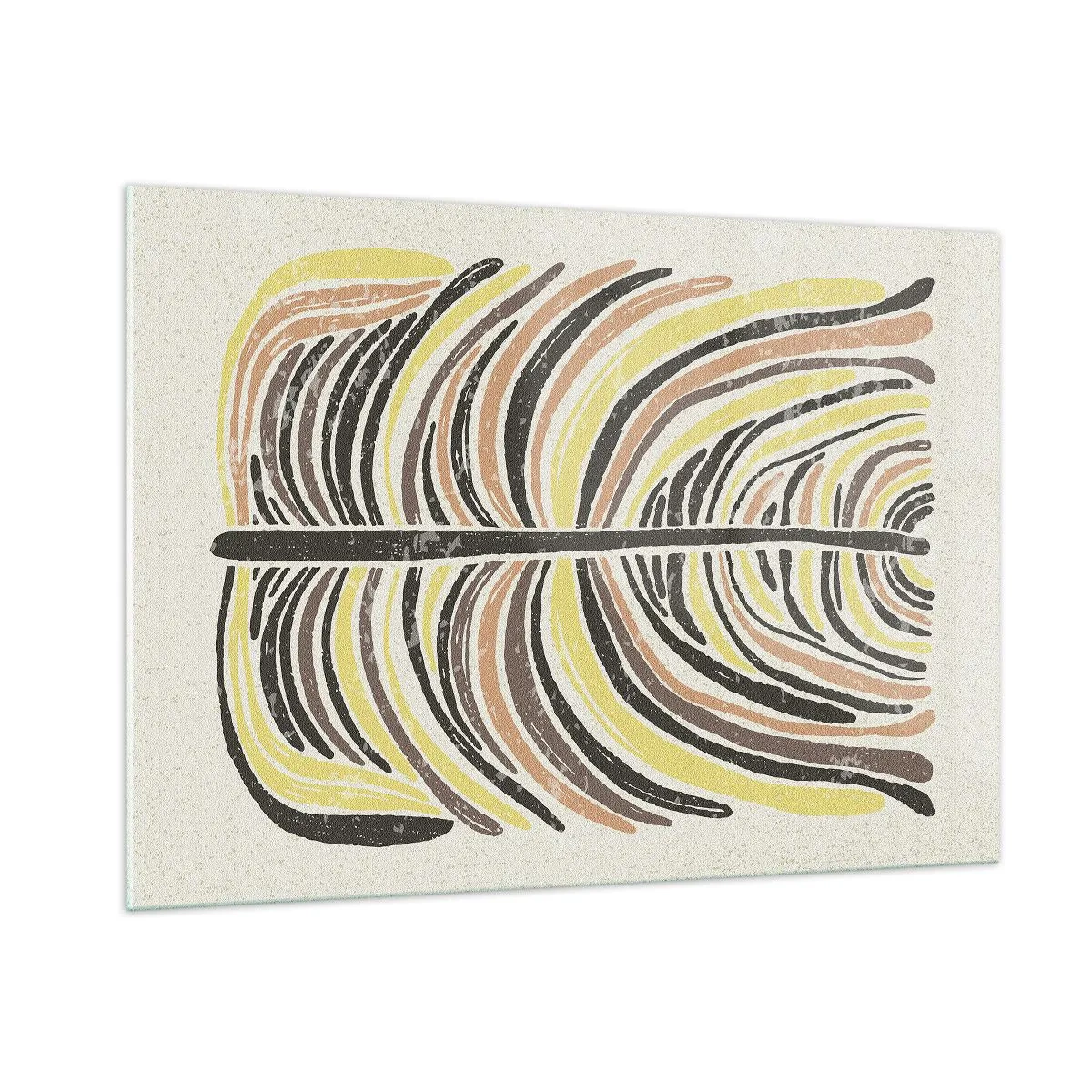 Glasbild - Bild auf glas - Organische Abstraktion in warmen Erdtönen auf hellem Hintergrund - 100x70cm - Abstraktion voller Leben - Moderne Wanddekoration für Wohnzimmer und Schlafzimmer ARTTOR