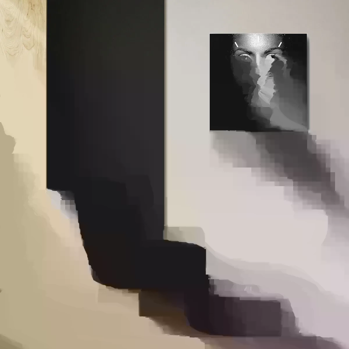 Wanduhr - Glasuhr - Schmetterlingskuss - 40x40 cm