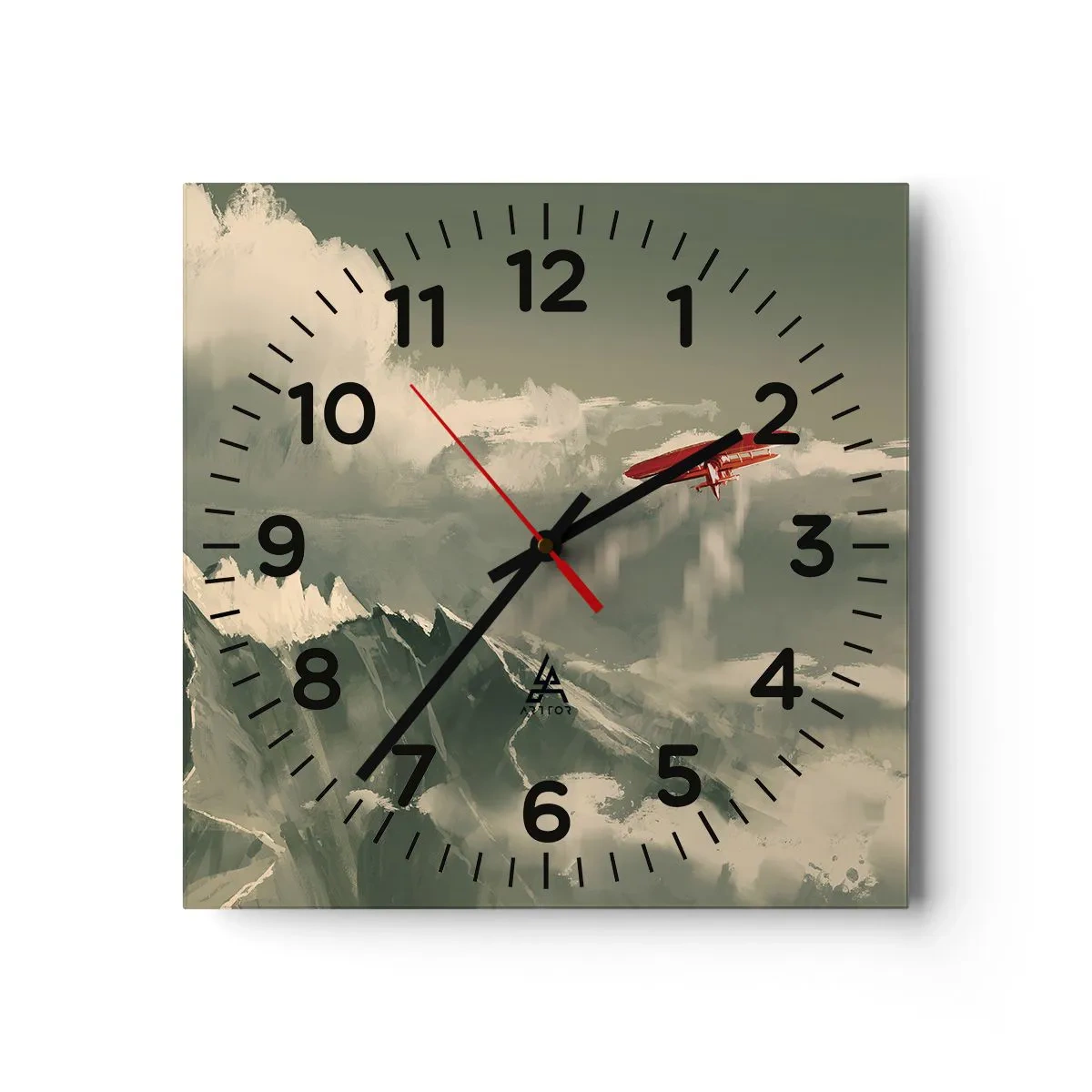 Wanduhr - Glasuhr - Furchtloser Pionier - 40x40 cm