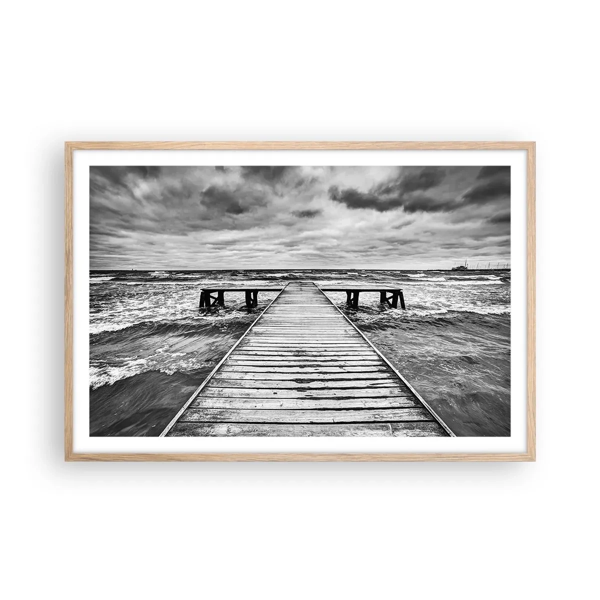 Poster in einem Rahmen aus heller Eiche - Ich warte darauf, dass der Wind wegjagt... - 91x61 cm