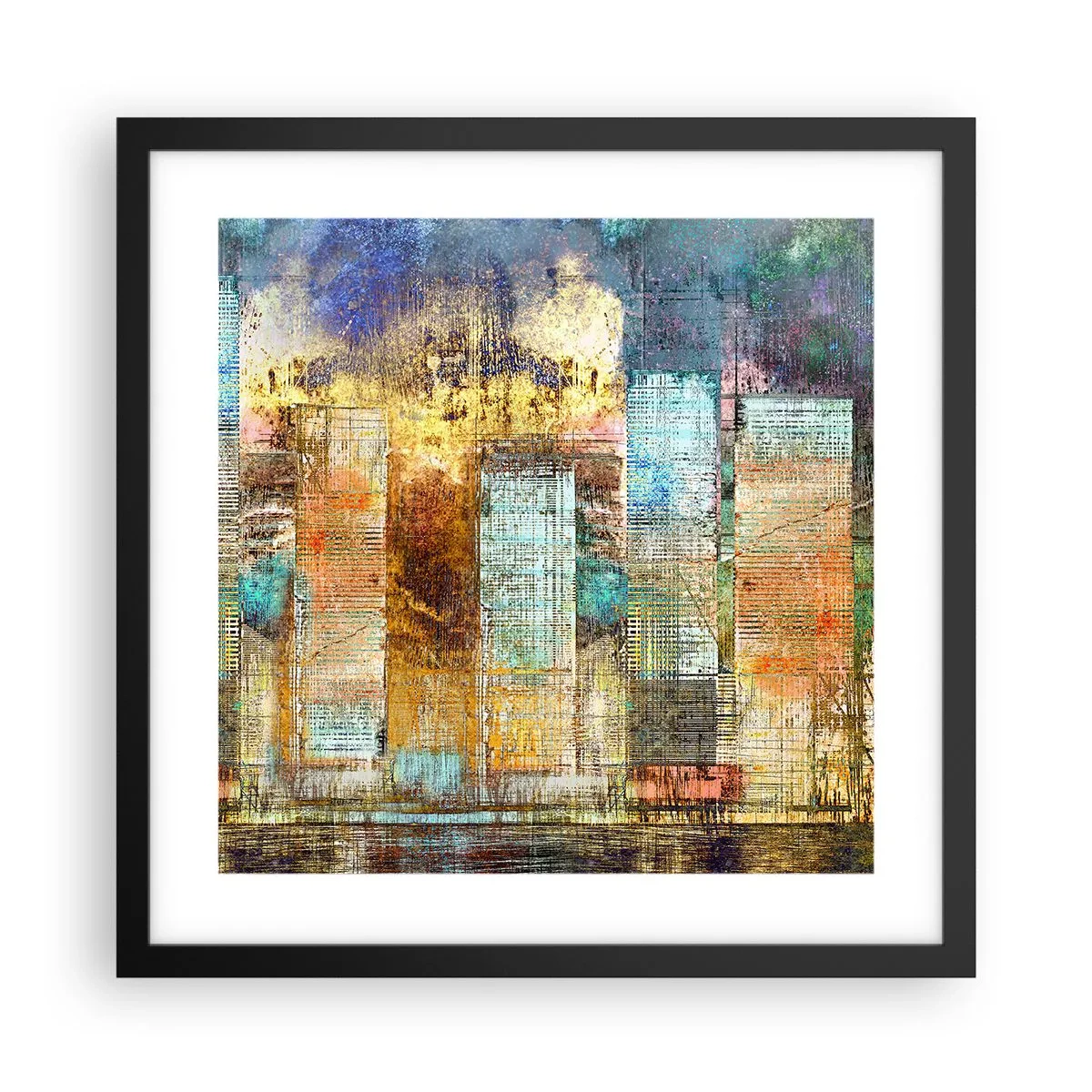 Poster in einem schwarzem Rahmen - Sonnige Metropole - 40x40 cm
