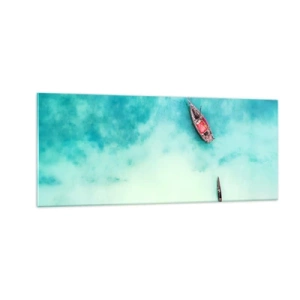 Glasbild - Bild auf glas - Denn an den Stränden von Sansibar, wenn der Wasserüberschuss ... - 100x40 cm