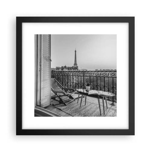 Poster in einem schwarzem Rahmen - Pariser Nachmittag - 30x30 cm