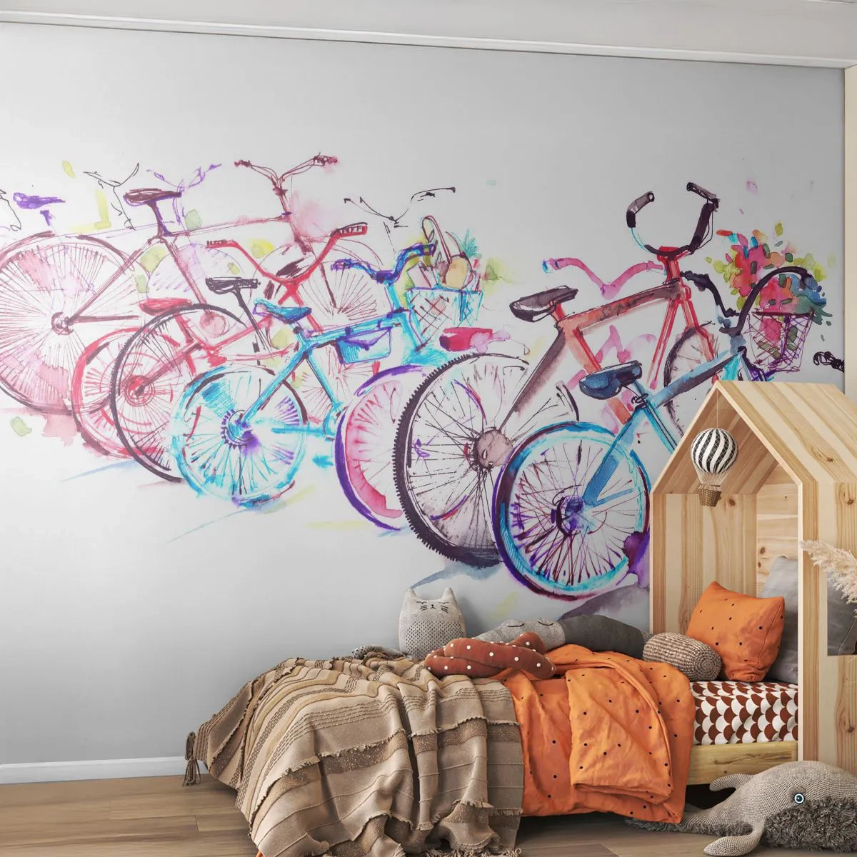 Fototapete Premium Sand - Kongress des Antimoto-Clubs - Fahrrad, Abstraktion, Grafik - 100x70 cm