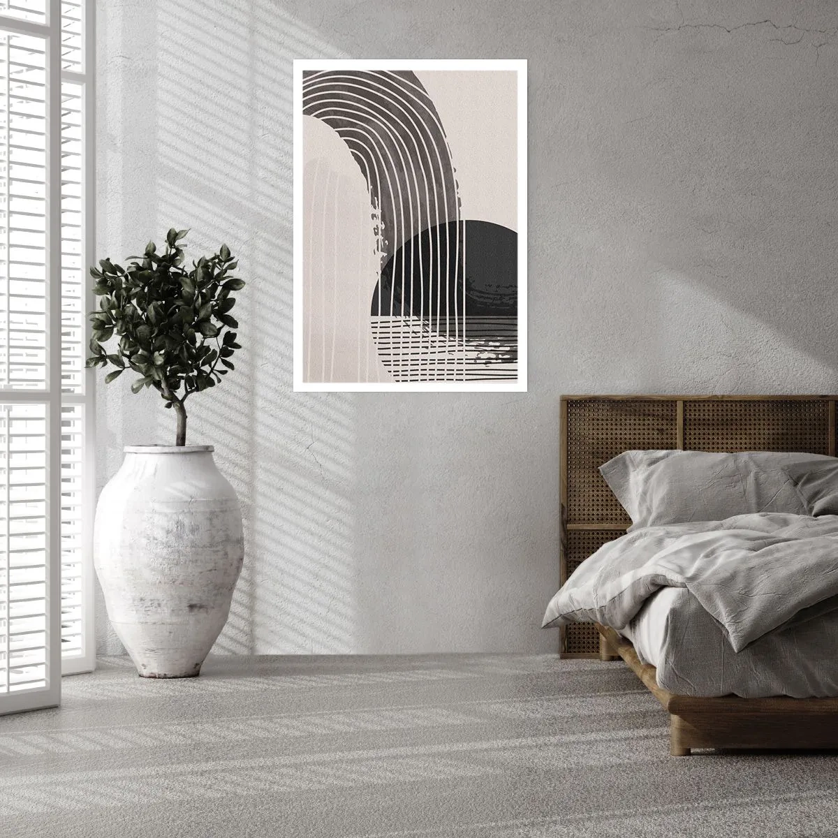 Poster - Minimalistische Abstraktion in Schwarzweiß - 50x70cm - Hin und zurück - Moderne Wanddekoration für Wohnzimmer und Schlafzimmer ARTTOR