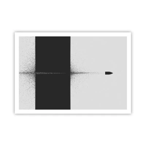 Poster - Ein symbolisches Projektil im minimalistischen, abstrakten Stil. - 100x70cm - Direkt zum Ziel - Moderne Wanddekoration für Wohnzimmer und Schlafzimmer ARTTOR