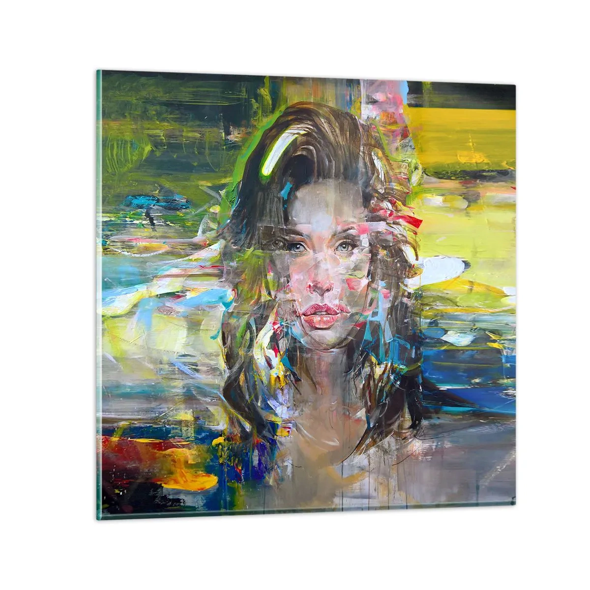 Glasbild - Bild auf glas - Hinter der Luft ein Vorhang - 50x50 cm