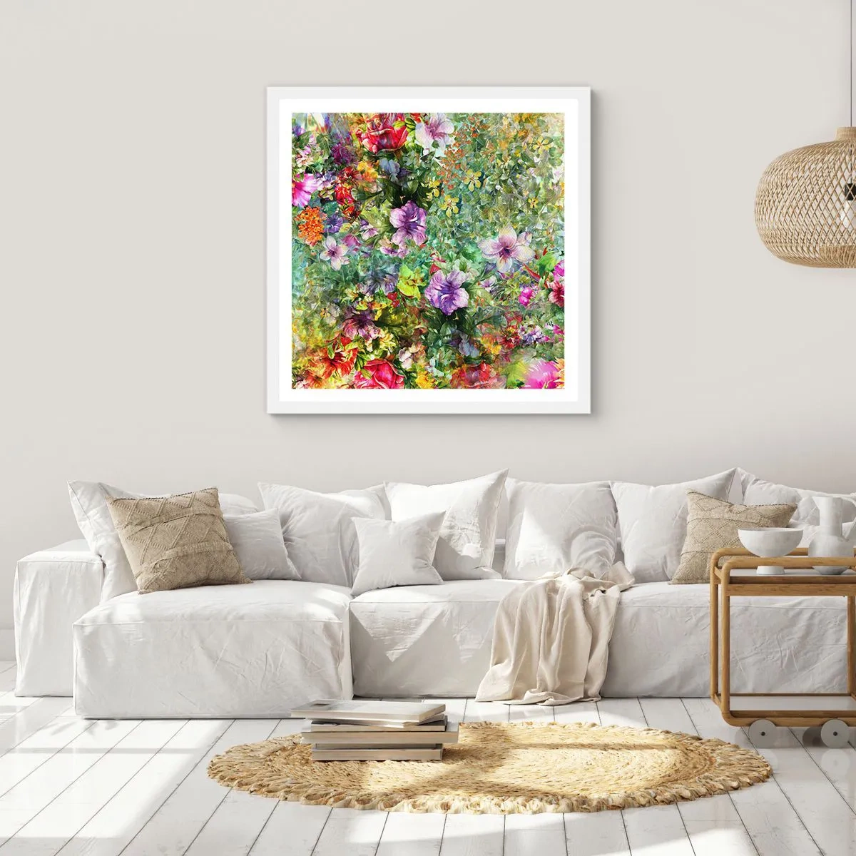 Poster in einem weißen Rahmen - In Blumen für das Verderben - 60x60 cm