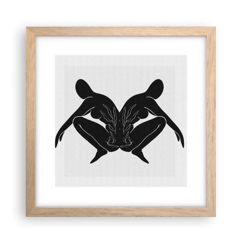 Poster in einem Rahmen aus heller Eiche - Gemeinsame Seele - 30x30 cm