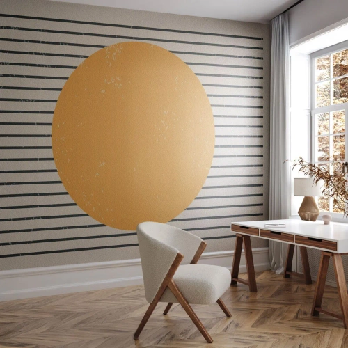 Maßgeschneiderte Fototapete Premium Sand - Die Kraft der Einfachheit - Sonne, Rad, Linien